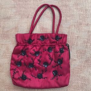 Satin beaded purse